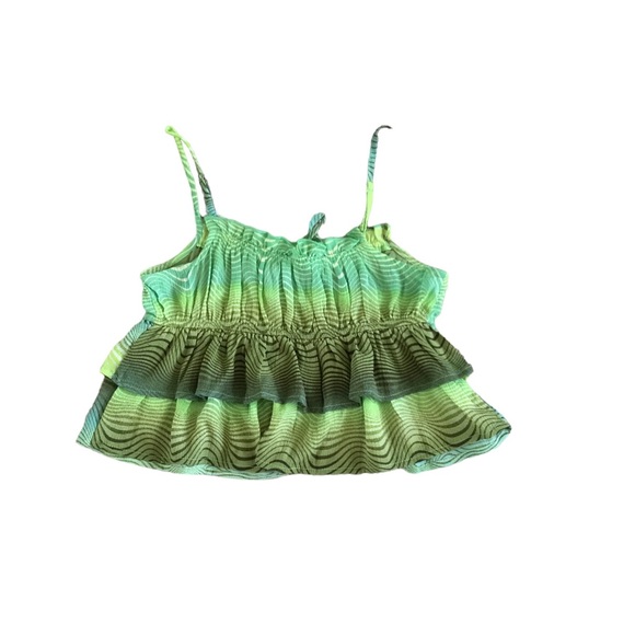 Wild Fable Green Ruffled Adjustable Strap Cropped Tank Top - Picture 3 of 10